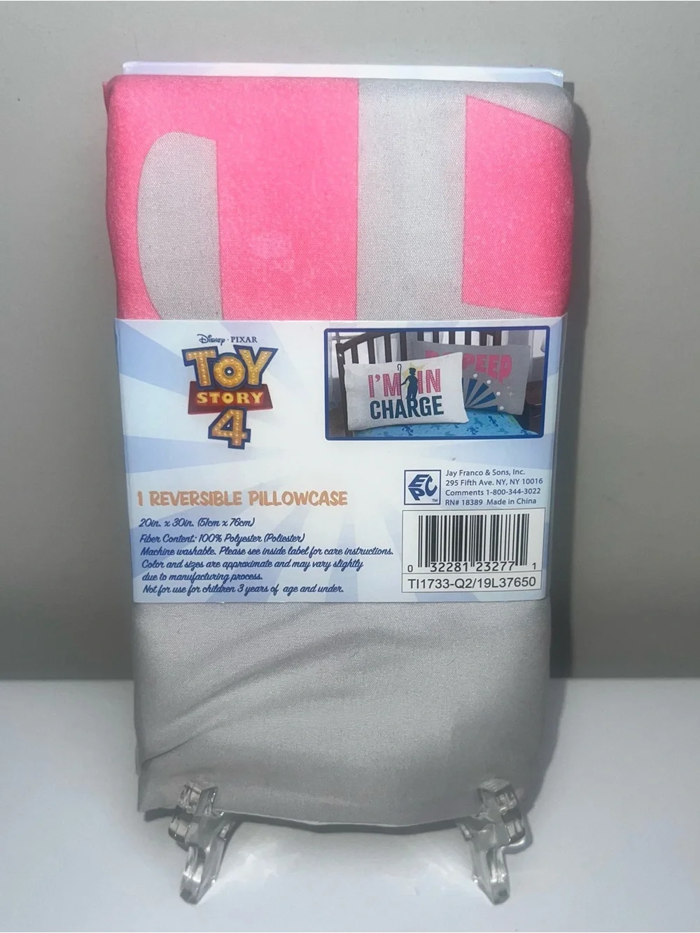 Disney Pixar Toy Story Bo Peep Reversible Pillowcase - Grey & Blue